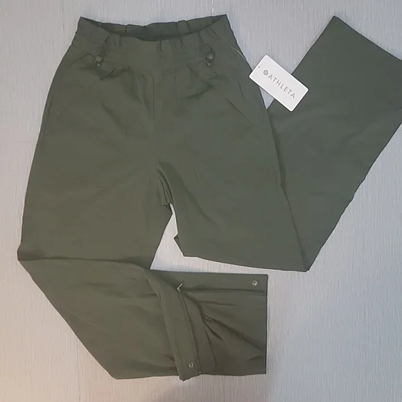 Athleta XS Trekkie Parachute Pants Aspen Olive - Picture 3 of 9